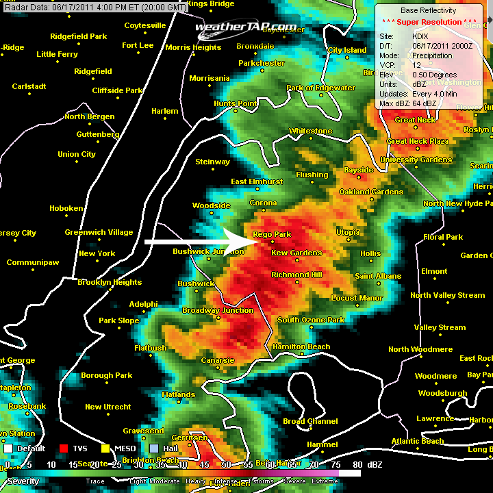 NYC summer thunderstorms